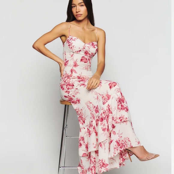 Reformation Fallon Floral Pink Maxi Dress - Picture 5 of 15